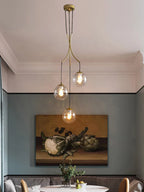 Glass Ball LED Chandelier, Modern Minimalist Loft Villa Staircase Decor