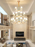 Deluxe Duplex Living Room Chandelier - Elegant Villa & Hotel Pendant Lighting
