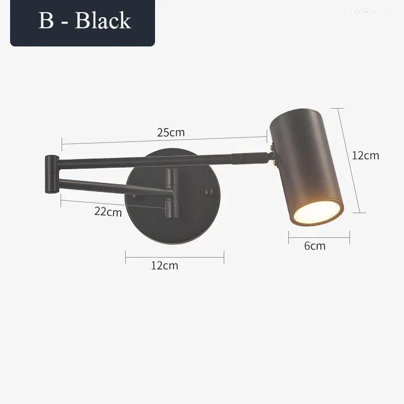 Swing Arm Wall Sconce with LED Reading Light for Bedroom and Living Room