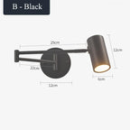 Swing Arm Wall Sconce with LED Reading Light for Bedroom and Living Room