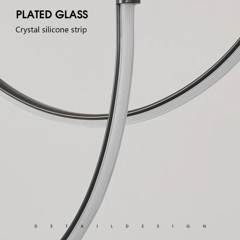 Copper Chandelier: Nordic Minimalist Lines Pendant Light for Living Room Decor