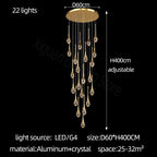 Crystal Bubble Chandelier for Living, Dining, Bedroom - Modern Stairwell Design