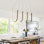 Modern Black Aluminium LED Pendant Chandelier for Foyer, Adjustable Lighting Solution