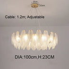 Gold Feather Chandelier LED Pendant Light for Home Decor