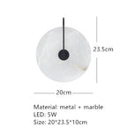 Marble Circular Wall Lamp, Minimalist Nordic Designer LED Lights for Bedroom & Study