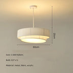 Modern White Fabric Chandelier Pendant Light Fixture