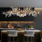 Gold Crystal Chandelier: Modern LED Luxury Lighting for Living Room Villa