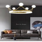 Crown Design Gold Chandelier for Living Room Kids Bedroom