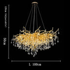 Golden Branch Crystal Chandelier – Luxe Living Room & Hotel Lobby Decor