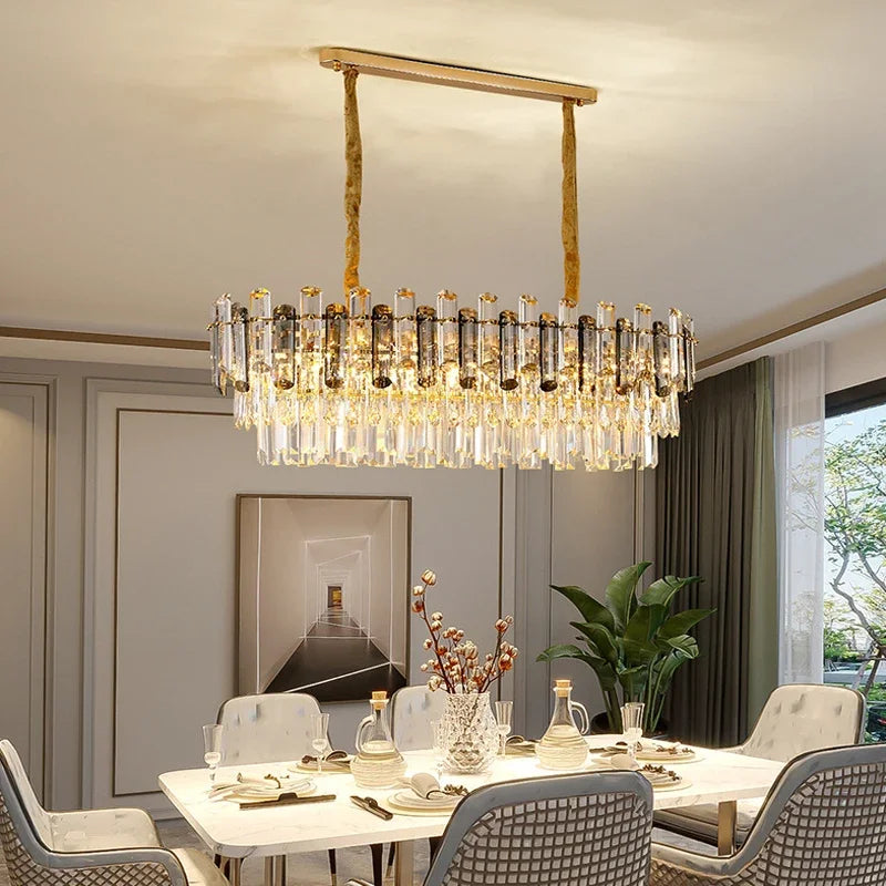 Crystal Pendant Chandelier: Elegant LED Lighting for Home Decor