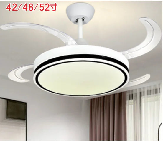 LED Invisible Fan Lamp Modern Ceiling Chandelier for Living Room Bedroom