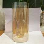 Tea Color Glass Lamp Shade for Chandelier, D10xH20cm, Cylinder Shape