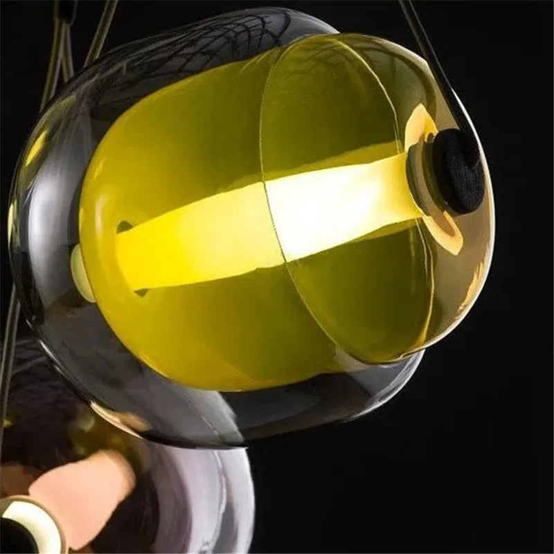 Czech Glass Capsule Pendant Light for Colorful LED Restaurant Bar Chandelier