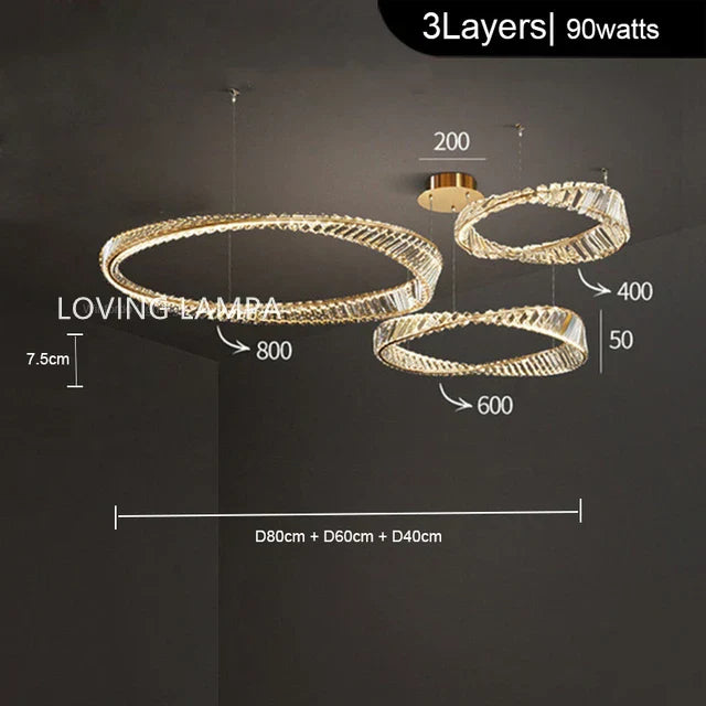 Crystal Stainless Steel Ceiling Pendant Light for Luxurious Living