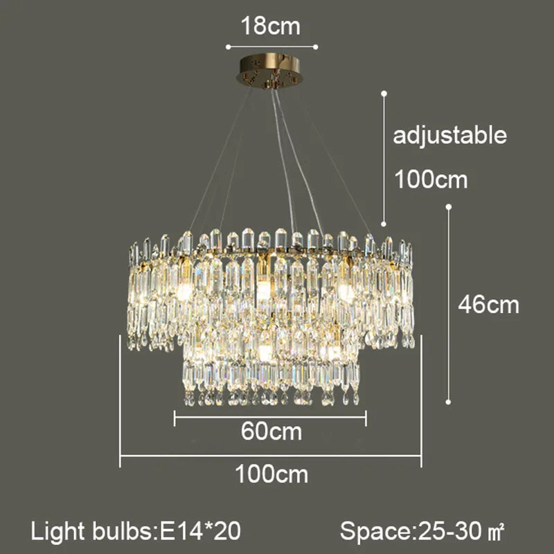 Crystal Ceiling Chandelier: Postmodern Luxury Indoor Lighting for Living Room, Dining Room & Bedroom