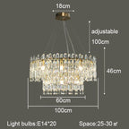 Crystal Ceiling Chandelier: Postmodern Luxury Indoor Lighting for Living Room, Dining Room & Bedroom