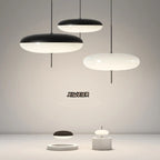 Modern LED Black White Chandelier for Restaurant Living Room Bedroom Bar