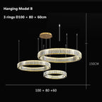 Round Crystal LED Pendant Chandelier for Luxury Dining Room and Bedroom Lighting