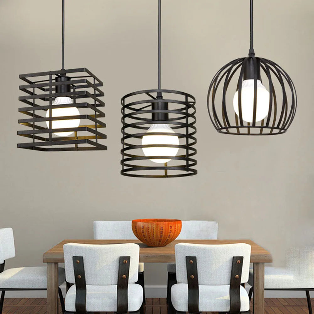 Industrial Vintage LED Pendant Light for Home Living Room Lighting