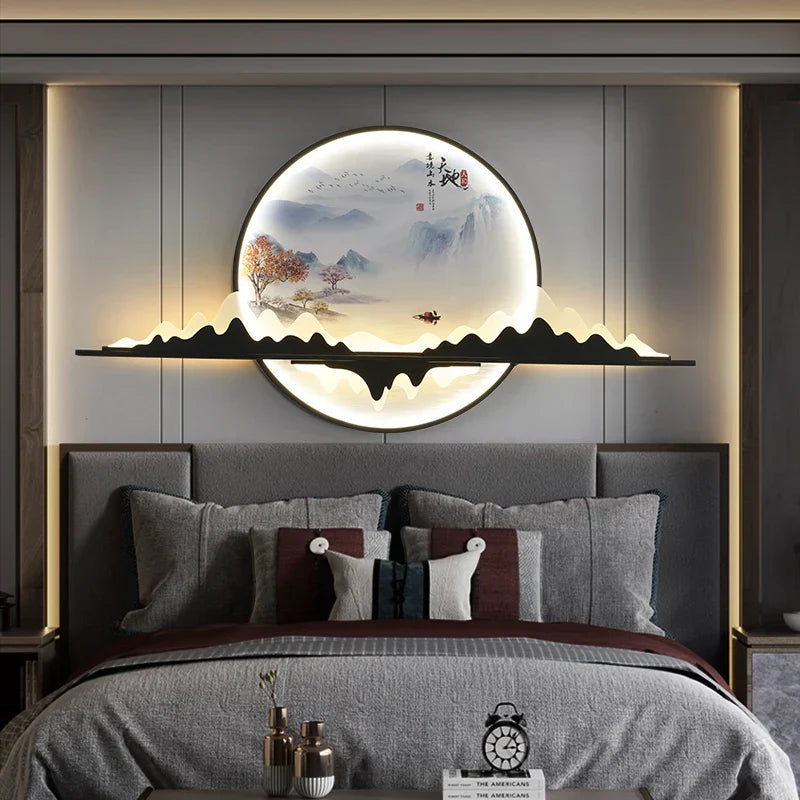 Modern LED Chinese Picture Wall Lamp for Creative Indoor Decor