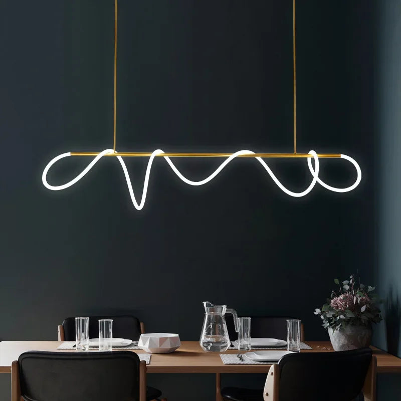 Modern Minimalist Dimmable LED Chandelier for Home Decor and Dining Room