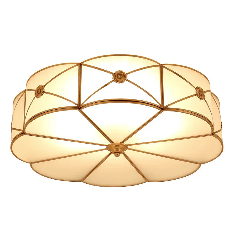 Vintage Copper Ceiling Light Industrial Retro Round Lamp for Home Decor