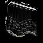 Crystal Pendant Lights: Modern Luxury Rectangle Hanging Lamps for Home Indoor Decor