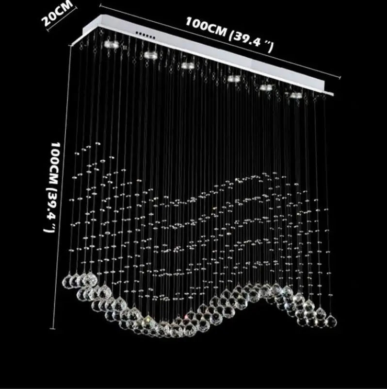 Crystal Pendant Lights: Modern Luxury Rectangle Hanging Lamps for Home Indoor Decor