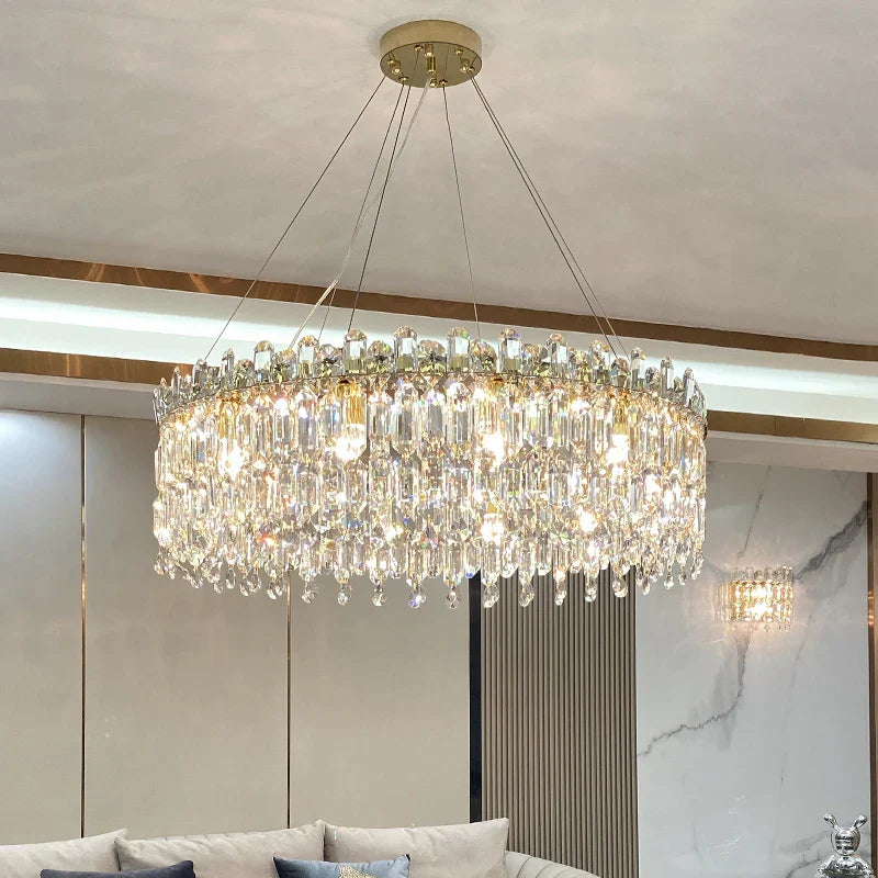 Crystal Pendant Chandelier: Luxury LED Decor for Living Room & Kitchen