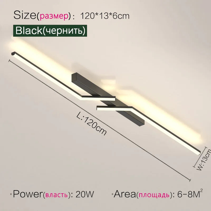 LED Strip Ceiling Lights: Modern Minimalist Corridor & Balcony Lighting