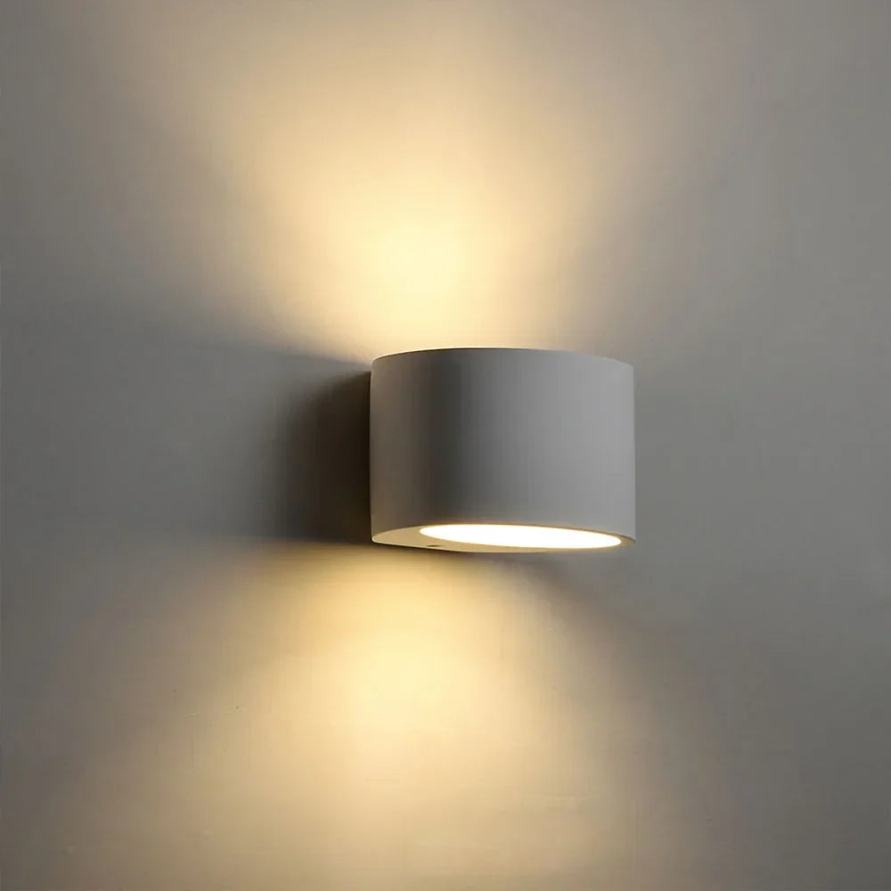 Nordic Plaster Wall Lights Up&Down Wall Sconce for Bedroom Reading White Home Lighting