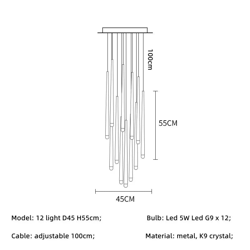 Retro Villa Led Crystal Pendant Chandelier for Elegant Home Decor