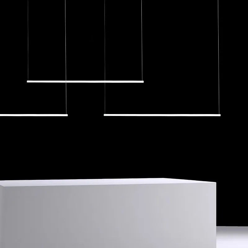 Minimalist Long Strip LED Chandelier for Office, Dining Room, and Bar