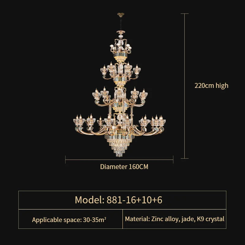 Crystal Dining Room Chandelier: Elegant European Style Living Room Lamp, Bedroom Decor