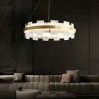 LED Marble Chandelier: Modern Lighting for Living Room, Bedroom, or Restaurant.