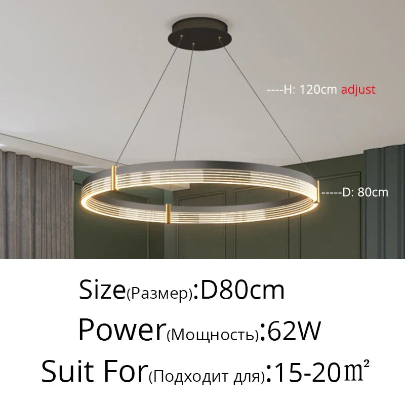 Modern Acrylic Circle Chandelier Pendant Lights for Indoor Living Room Decor