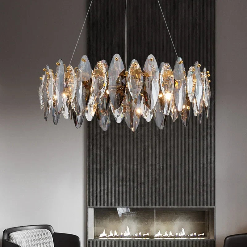 Crystal Ceiling Chandelier: Modern Luxury E14 Lighting Fixture for Home Decor