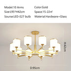 Glass Chandelier: Nordic Modern LED Hanging Light for Living Room and Bedroom