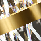 Gold Crystal Chandelier LED Light for Dining and Living Room