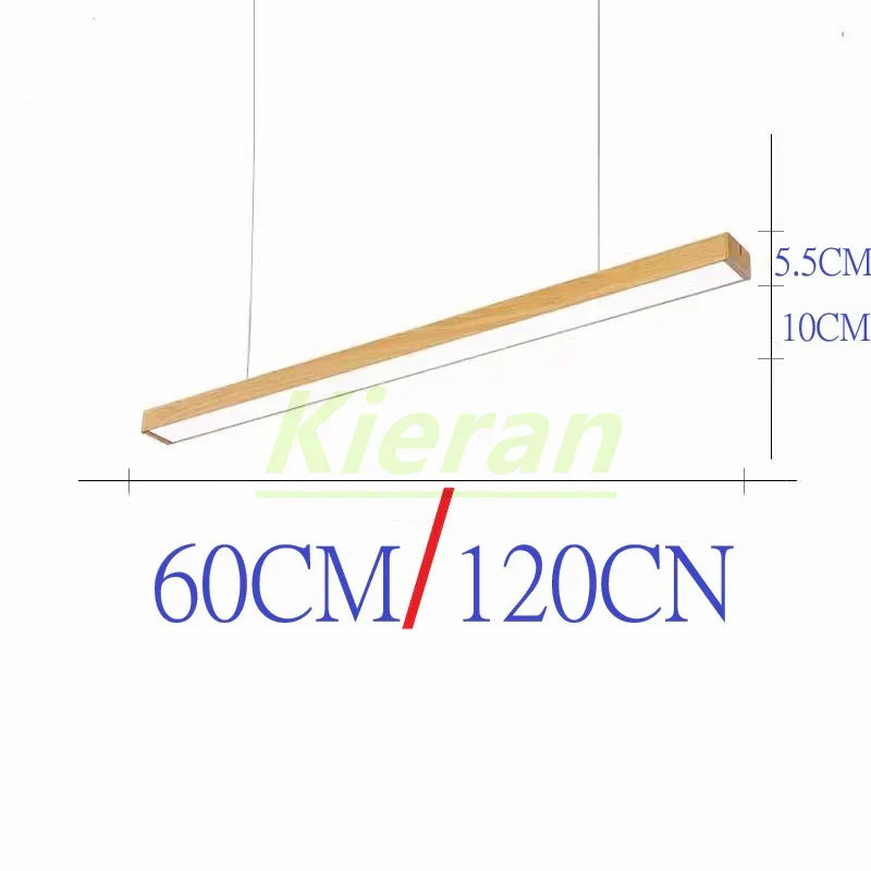 Wood-colored LED Chandelier: Nordic Modern Iron Art Pendant Lamps for Home Decor