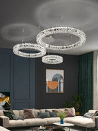 Luxury K9 Crystal Glass LED Chandelier for Living Room & Stairway Decor