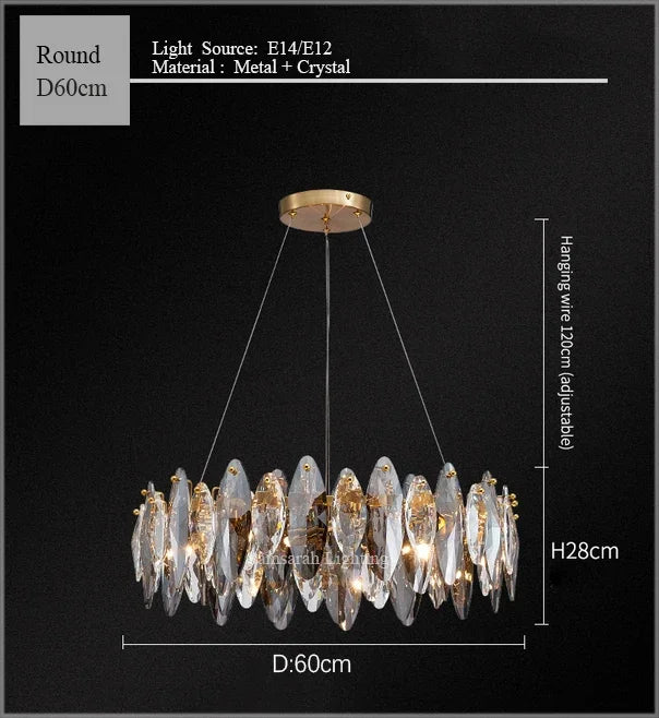 Luxury Diamond Crystal Chandelier for Dinning and Living Room Decor