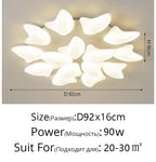 Aisal Flower Ceiling Chandelier with Remote Dimming for Modern Home Decor