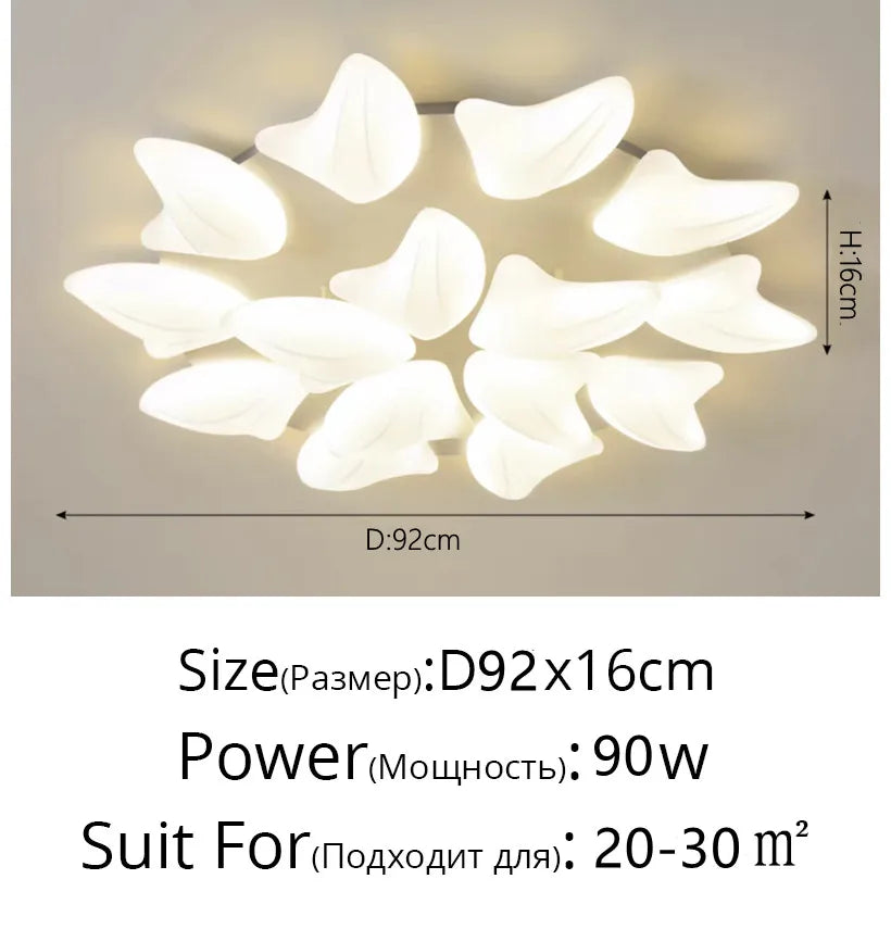 Aisal Flower Ceiling Chandelier with Remote Dimming for Modern Home Decor