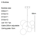 Mickey Bubble Chandeliers: Nordic Glass LED Lamp for Kitchen Home Decor