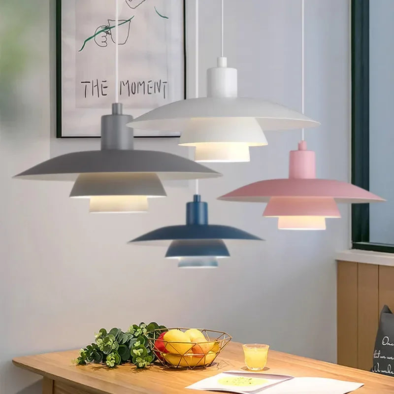 Metal Umbrellas LED Pendant Light: Modern Gradient Colourful UFO Design