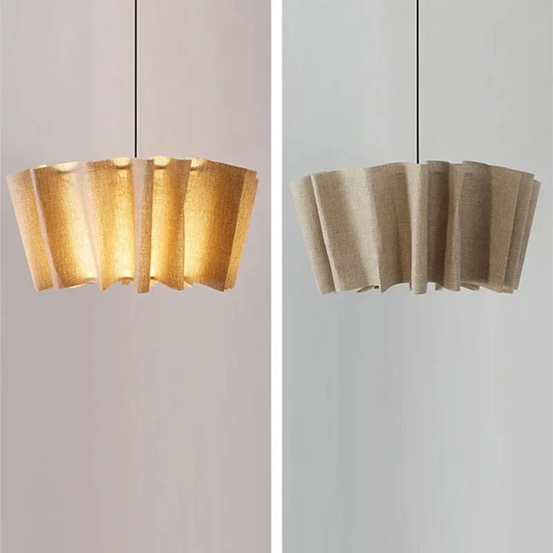 Nordic Fabric Ceiling Chandelier - Handmade Wabi Sabi Vintage Bedroom Pendant Lights