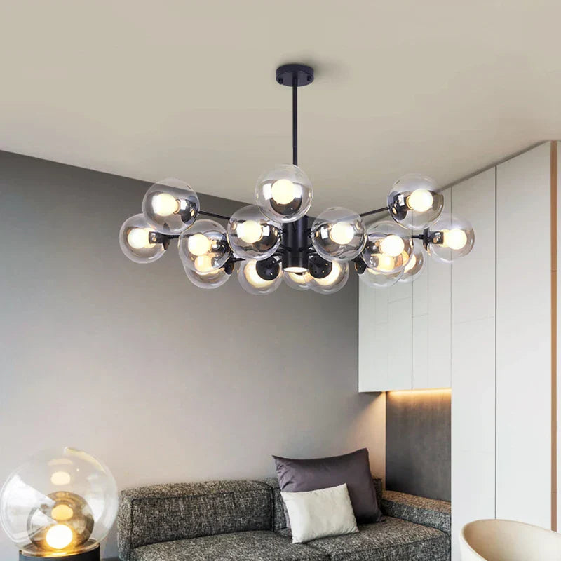 Glass Ball LED Chandelier for Bedroom and Dining Room