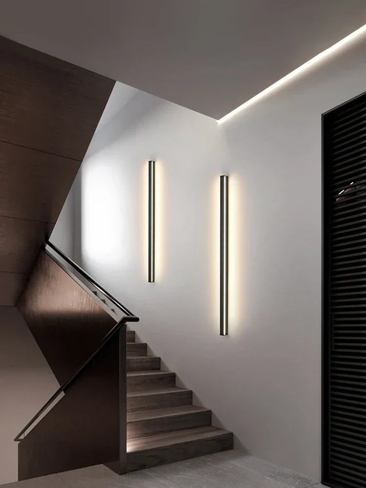Bedroom Wall Lamp: Nordic Strip Light, Minimalist Design, Black Background, Decorative Luminaires
