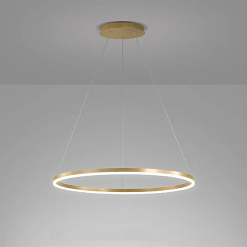Modern LED Dimmable Chandelier Suspend Lighting, Aluminium Circle Ring Pendant Lights